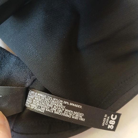 Torrid Curve Bra 38C 360 Back Smoothing Wire Free Push Up Plunge Black - Picture 8 of 8